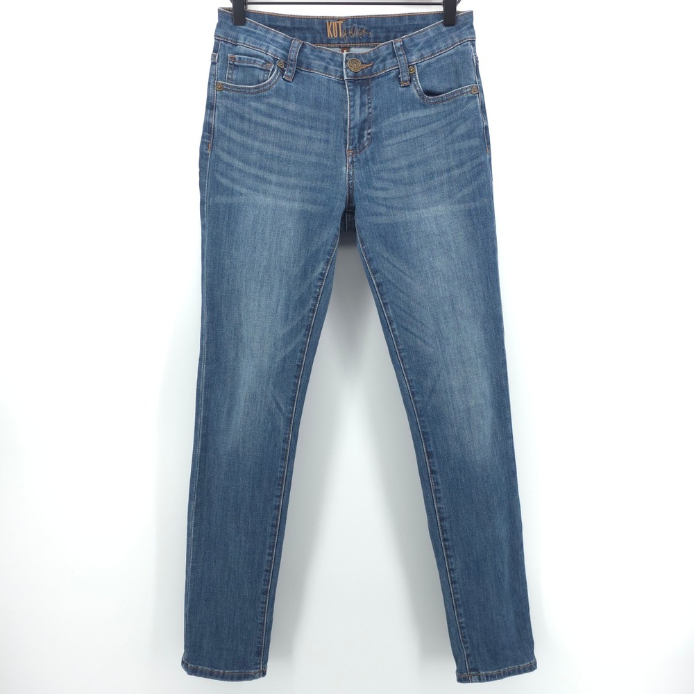 Kut from the Kloth Women Jeans Skinny 0 Blue Stretch Denim Casual Mid Rise‎